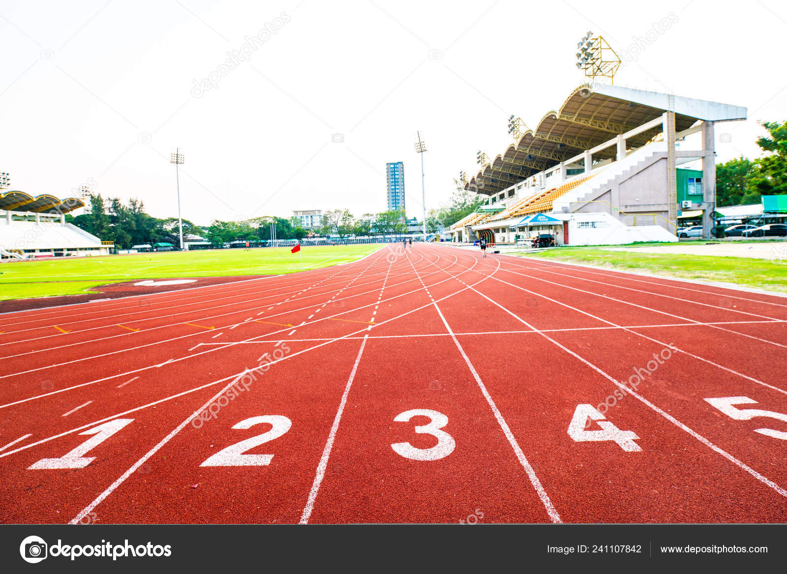 Number Lane Running Track Athletic Stadium Exercise Background ...