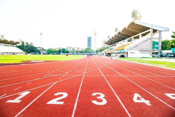 Number Lane Running Track Athletic Stadium Exercise Background — Stock Photo, Image