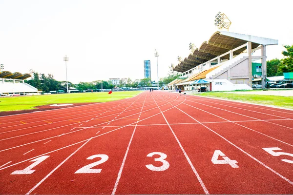 Number Lane Running Track Athletic Stadium Exercise Background — Stock Photo, Image