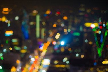 Bina, Modern şehir bulanık bulanık bokeh şehir trafik ışığı