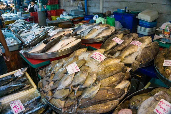 Ψάρια Θαλασσινά Στην Αγορά Στον Πάγο Dha Τροφίμων — Φωτογραφία Αρχείου