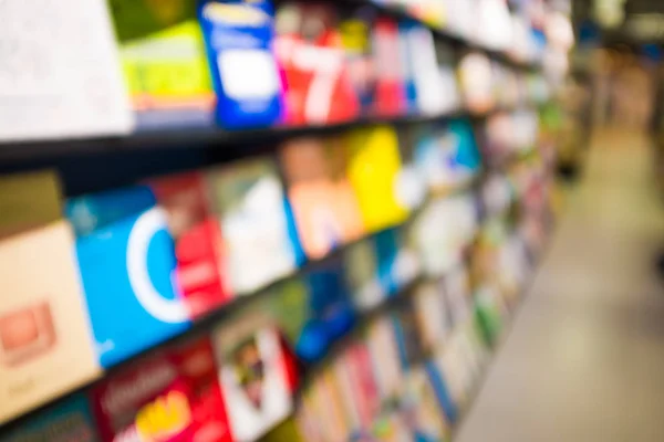 Blurred Book Store Education Background Colorful Book Shelf — Stock Photo, Image