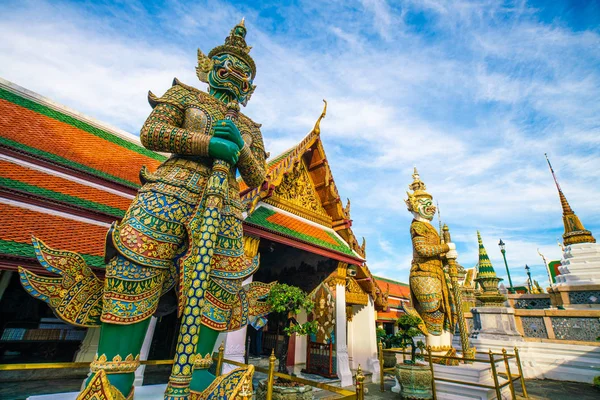 Świątynia Szmaragdowej Buddy Wielki Pałac Wat Pra Keaw Bangkoku Tajlandia — Zdjęcie stockowe