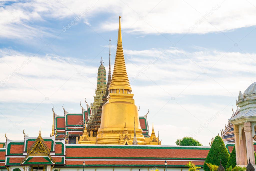 Temple of emerald buddha grand palace Wat Pra Keaw in Bangkok Thailand