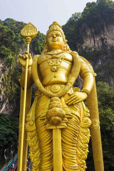 Golden Batu Cave Lord Murugan Statue Kualalumpur Malaysia — Stock Photo, Image