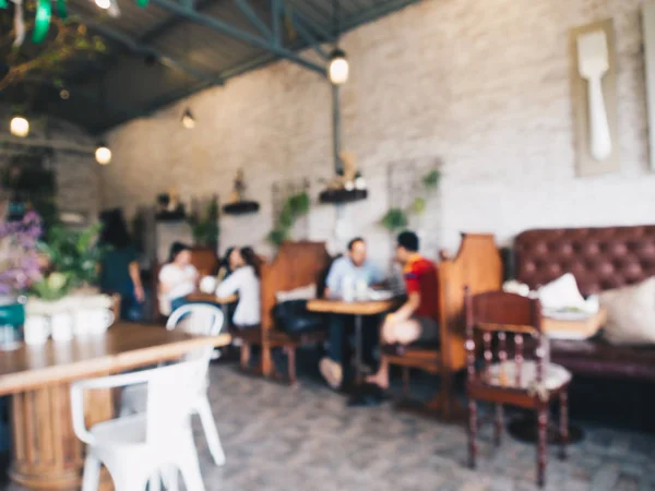 Grupo Fondo Borroso Clientes Tomando Café Hablando Cafetería — Foto de Stock