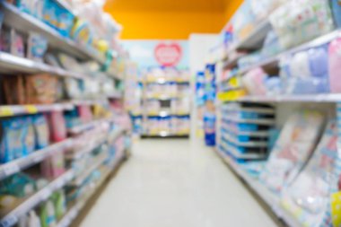 Süpermarket iş arka plan alışveriş kavramı bulanık raf