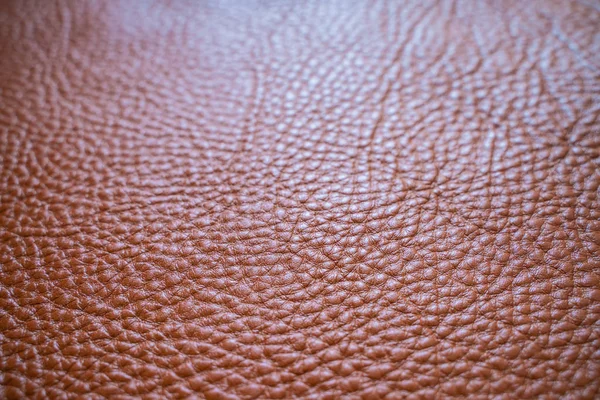 Tan brown leather selective focus close up with light — Stock Photo, Image