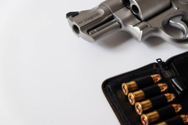 Snubnose .44 magnum silah küçük dev yakın