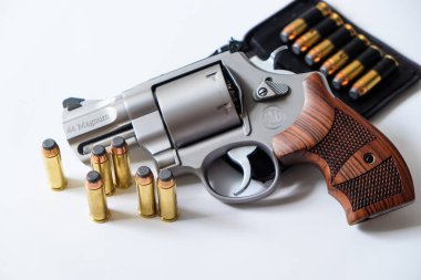 Snubnose .44 magnum silah küçük dev yakın