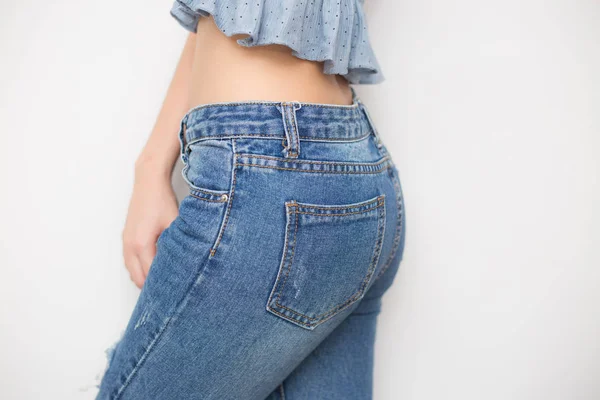 Hälsosam livsstil Slim kvinnor midja Body diet — Stockfoto