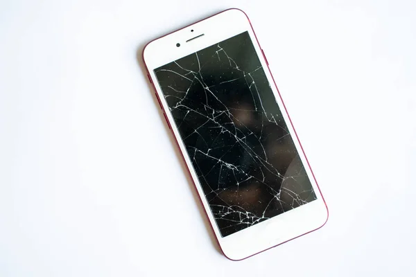 Smartphone screen cracked mobile fix shop concept