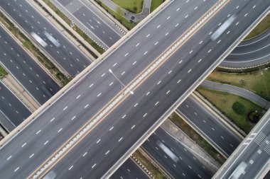 Havadan görünüm kavşak şehir ulaşım yolu