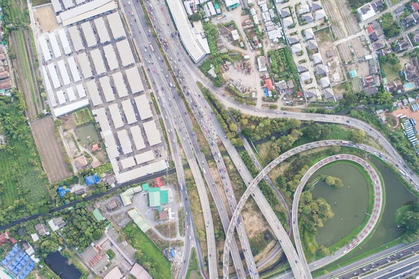 City transport road green tree park with vehicle movement — Stock Photo, Image