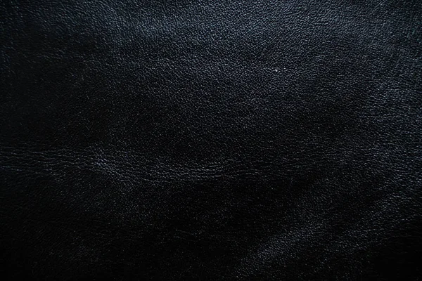 Textura de couro genuíno preto — Fotografia de Stock