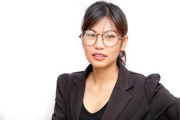 Business leende glasögon asiatiska kvinnor i casual — Stockfoto
