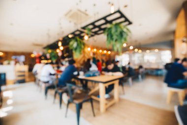 Kahve dükkanında ki soyut bulanık defokus grubu