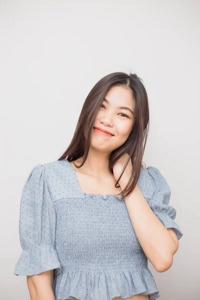 Portrait of beautiful asian long hair women posting — Stock Photo, Image