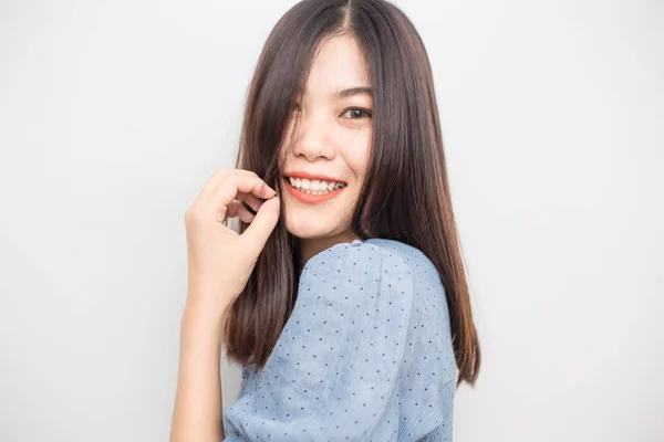 Portrait of beautiful asian long hair women posting — Stock Photo, Image