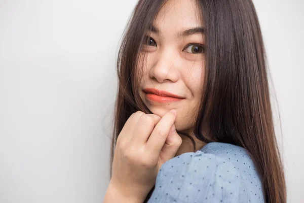 Portrait of beautiful asian long hair women posting — Stock Photo, Image