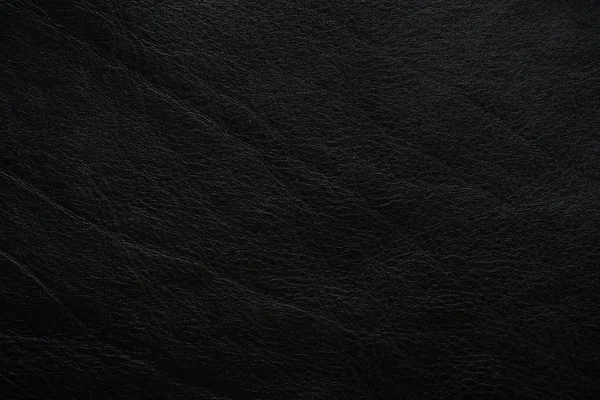 Genuine black full grain leather texture — Stock Photo, Image