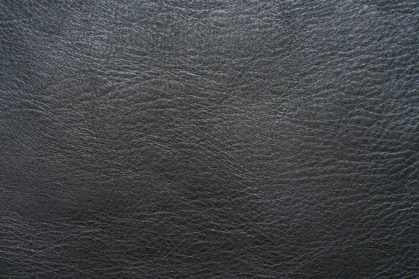 Textura de cuero genuino negro de grano completo — Foto de Stock