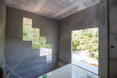 Kapı ve windoor ile Modern ev iç bina çimento odası