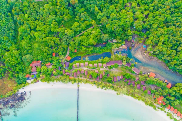 Vista aérea mar playa isla — Foto de Stock