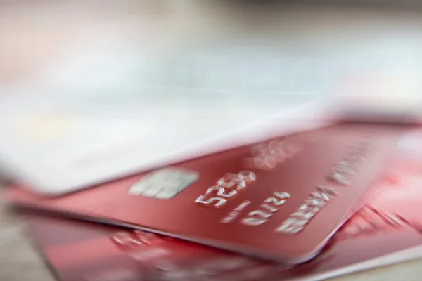 Αφηρημένη θολή στοίβα της πιστωτικής κάρτας — Φωτογραφία Αρχείου