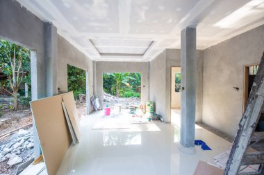 İç modern ev bina zemin tavan duvar inşaatı