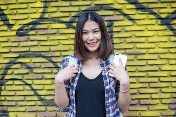 Fashion asian women travel in city on street — Stock Photo, Image