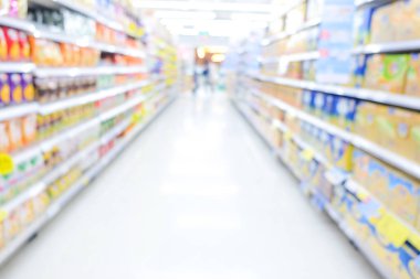 Soyut bulanık Bokeh raf süpermarket modern ticareti