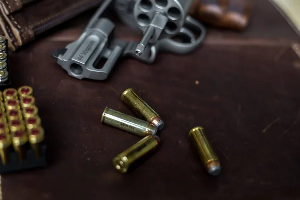 .Mermi ile 44 magnum tabanca tabanca — Stok fotoğraf