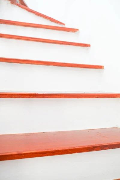 Modern wooden brown stair interior renovate — Stock Photo, Image