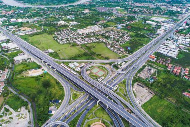 Hava görüntüsü kavşağı şehir yolu