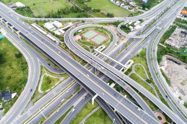 Hava görüntüsü kavşağı şehir yolu