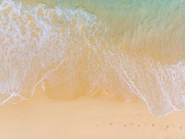 Вид Воздуха Летний Пляж Волна Белый Песок Копировать Космический Отпуск — стоковое фото