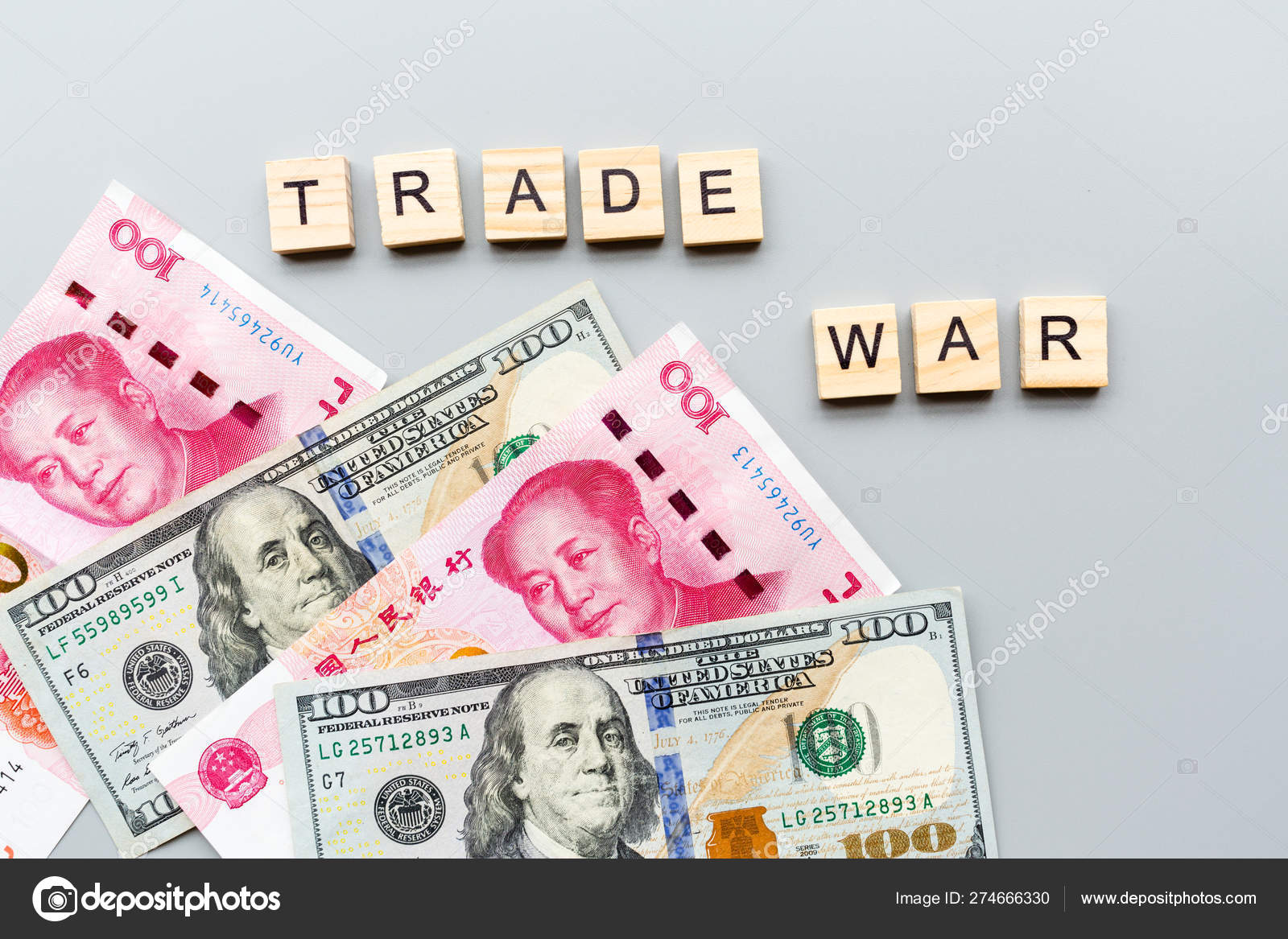 Download Creative Top View Flat Lay Of China And Usa Flags And Cash Money Mockup And Copy Space On Gray Background In Minimal Style Concept Of Trade War Between Usa And China
