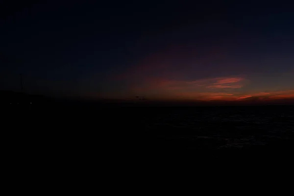 Später Sonnenuntergang Cefalu Sizilien Italien Abstraktion Blick Auf Den Horizont — Stockfoto