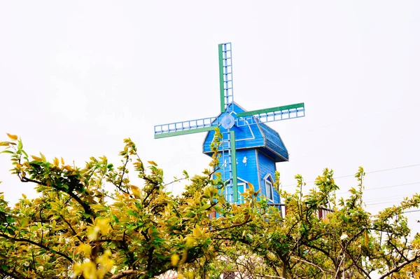 Les Bois Moulin Vent Dans Campagne Chinoise — Photo