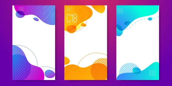 Set of abstract liquid banner template for web — Stock Vector