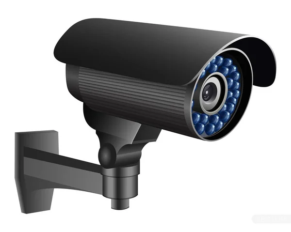Камеры Наблюдения Система Наблюдения Безопасностью Векторная Изолированная Иллюстрация — стоковый вектор