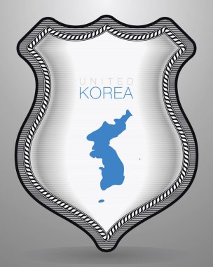 Flag of United Korea. Vector Badge and Icon. Vertical Orientation Version clipart