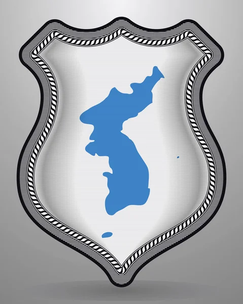 Flagga Sverige Korea Vector Badge Och Ikon Horisontell Orientering Version — Stock vektor