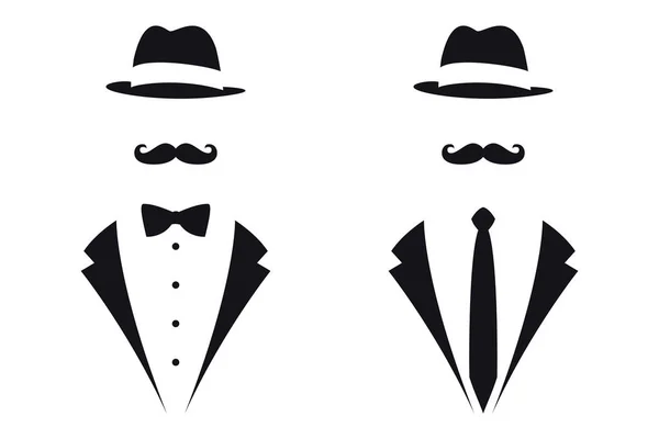 Gentleman Symbolen Avatar Icon Mannelijke Teken Vector Illustratie Geïsoleerd — Stockvector