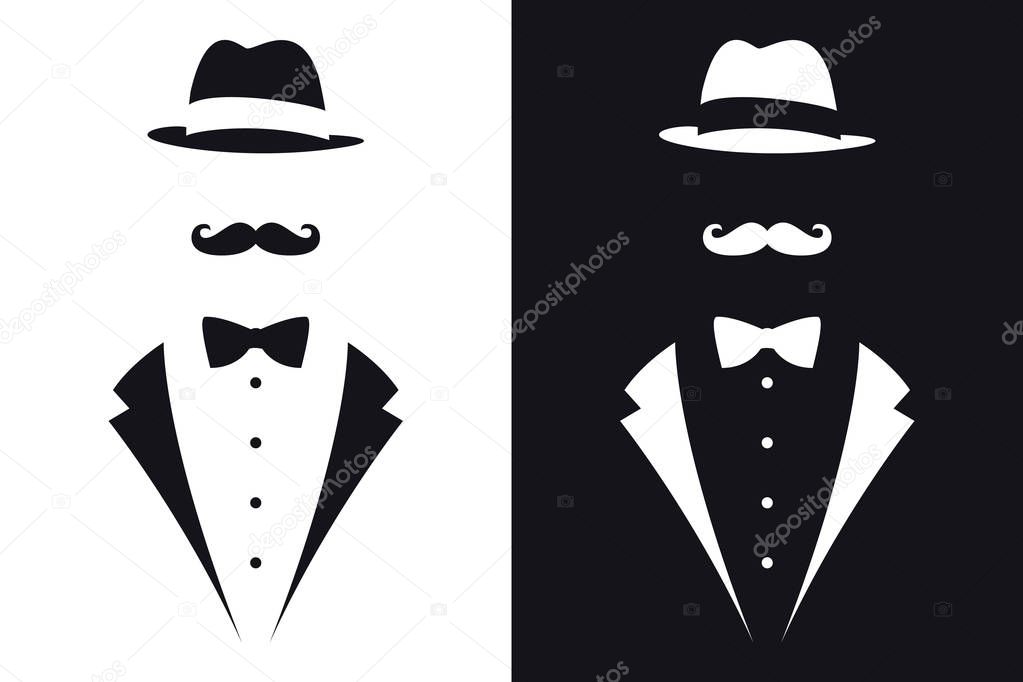 Gentleman Symbols. Avatar Icon. Male Sign. Vector Isolated Illustration