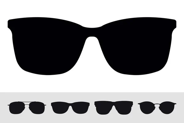 Occhiali Sole Segno Icona Simbolo Silhouette Isolata Vettoriale Sfondo Bianco — Vettoriale Stock