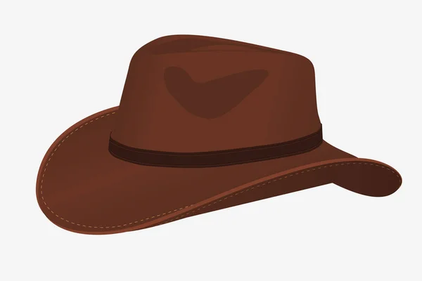 Cowboy Hat Icon Oggetto Isolato Vettoriale Vista Laterale Simbolo Del — Vettoriale Stock