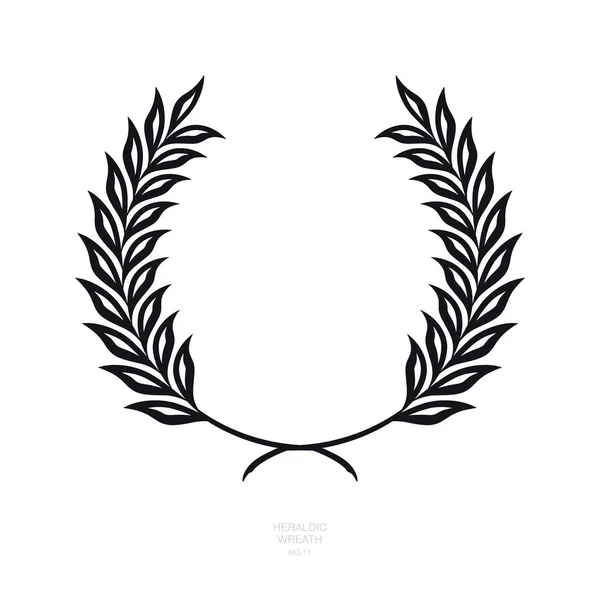 Heraldic Wreath Icon Honor Símbolo Calidad Recompensa Silueta Aislada Vectorial — Vector de stock