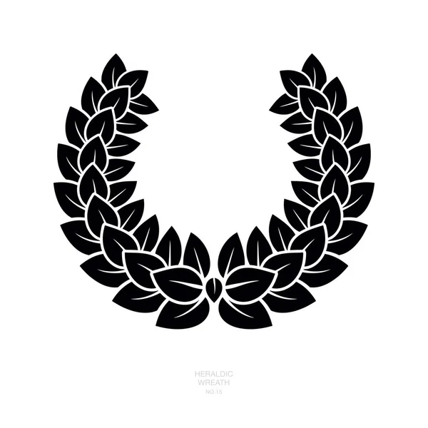 Heraldic Wreath Icon Honor Símbolo Calidad Recompensa Silueta Aislada Vectorial — Vector de stock